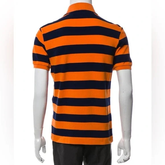 Gucci Orange and Navy Striped Polo Shirt - Picture 3 of 6